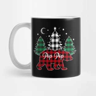 Pop Pop Bear Buffalo Red Plaid Matching Family Christmas Mug